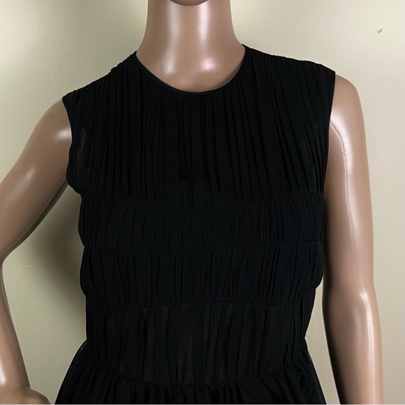 NEW JONATHAN SIMKHAI BLACK TIERED TULLE MIDI DRESS - Picture 4 of 10